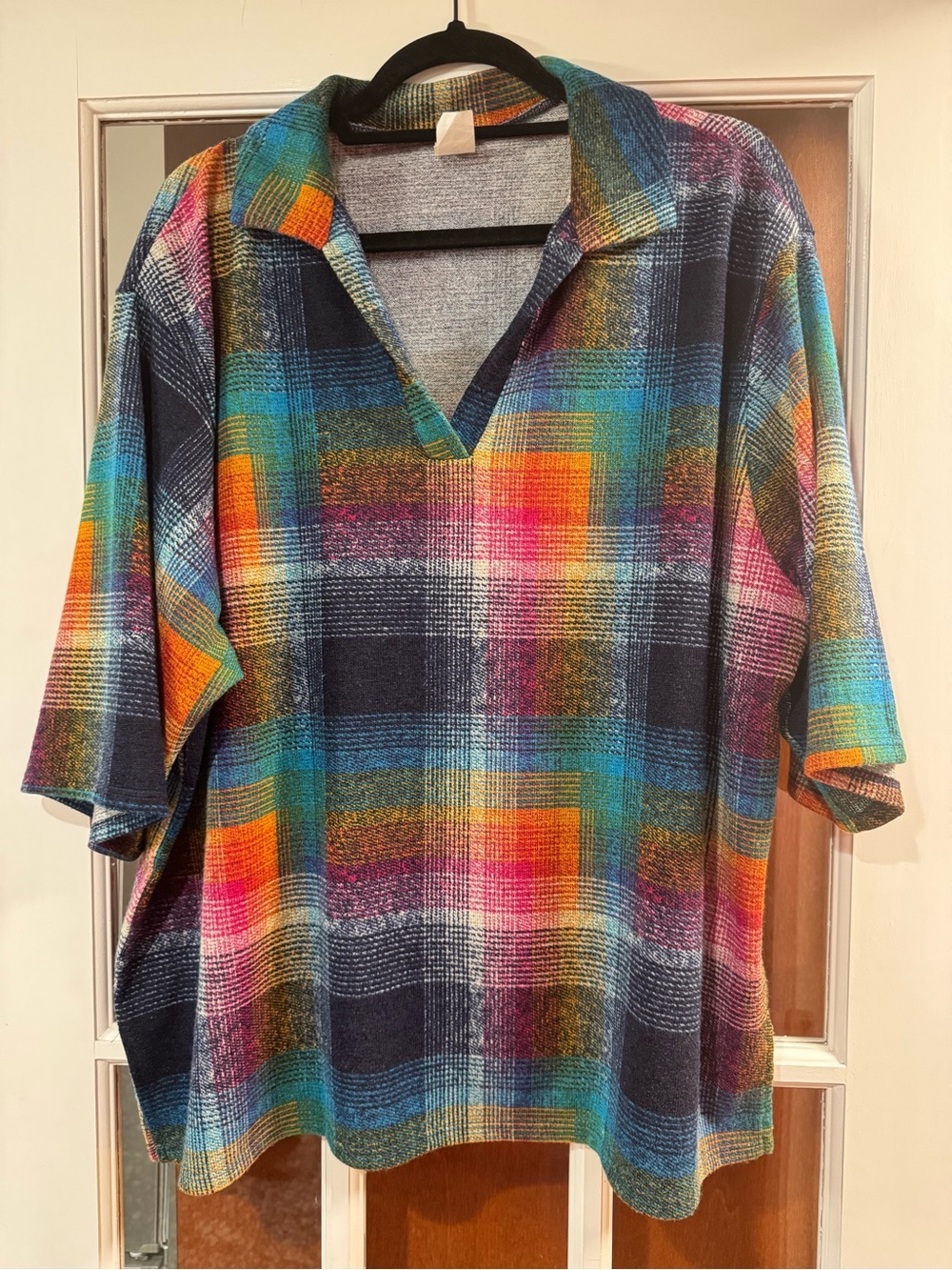 EUC Sew in Love Plaid Short-Sleeve Shirt